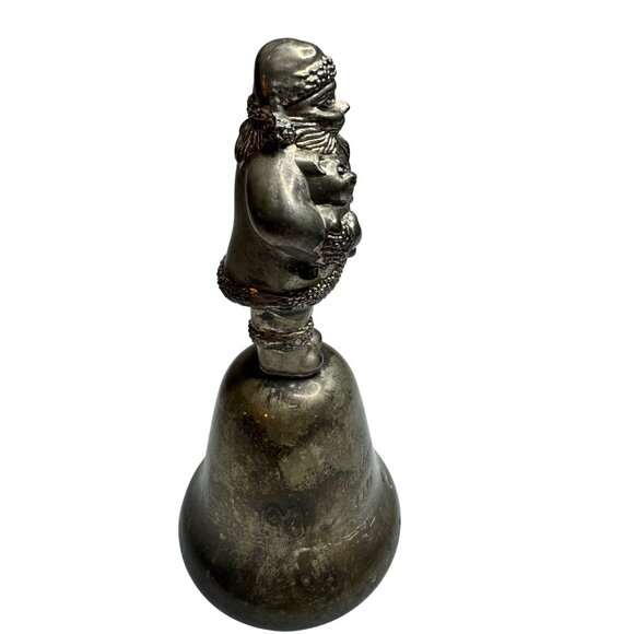 Silver Plate Metal Santa Christmas Bell Nice Chime 1996 Vintage Unbranded - Picture 2 of 6
